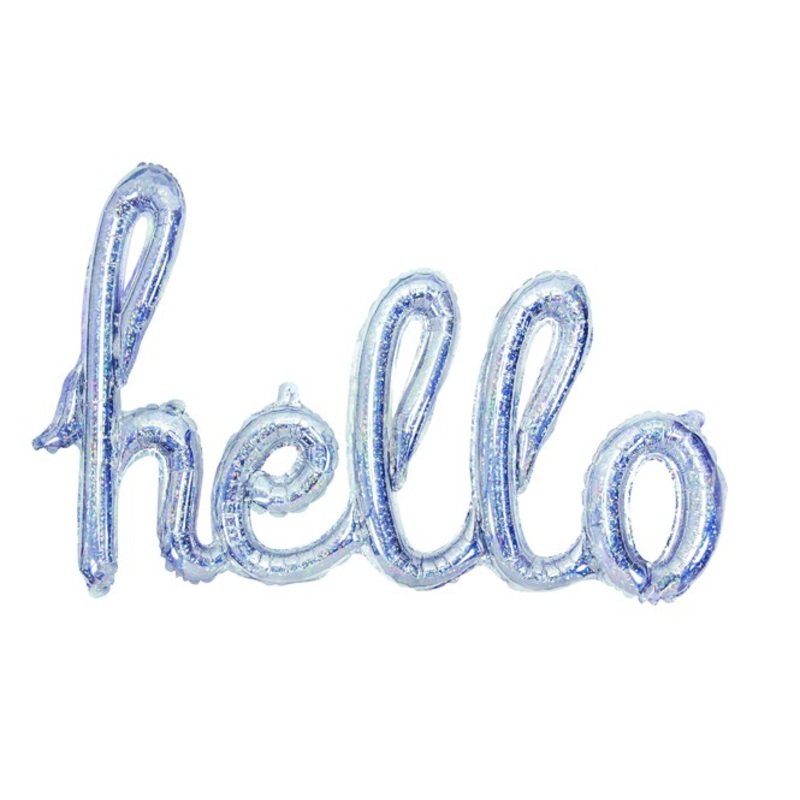 Holographic Hello foil balloon 72cm