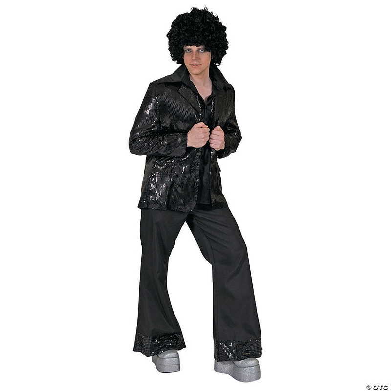 Mens Black Disco Jacket Costume – Large