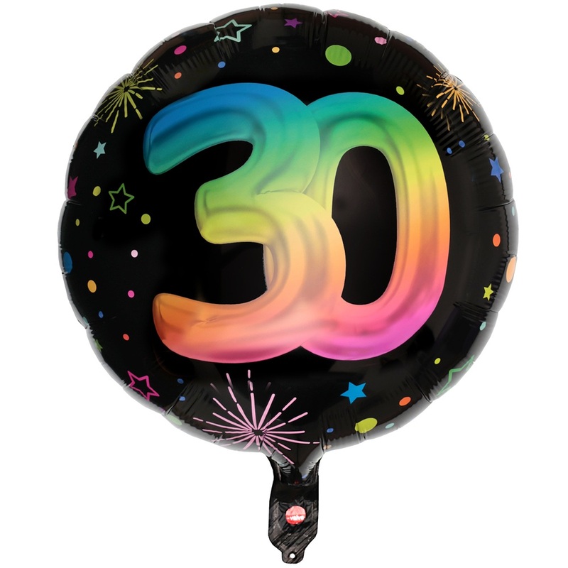 Number 30 Festicolor foil balloon 45cm