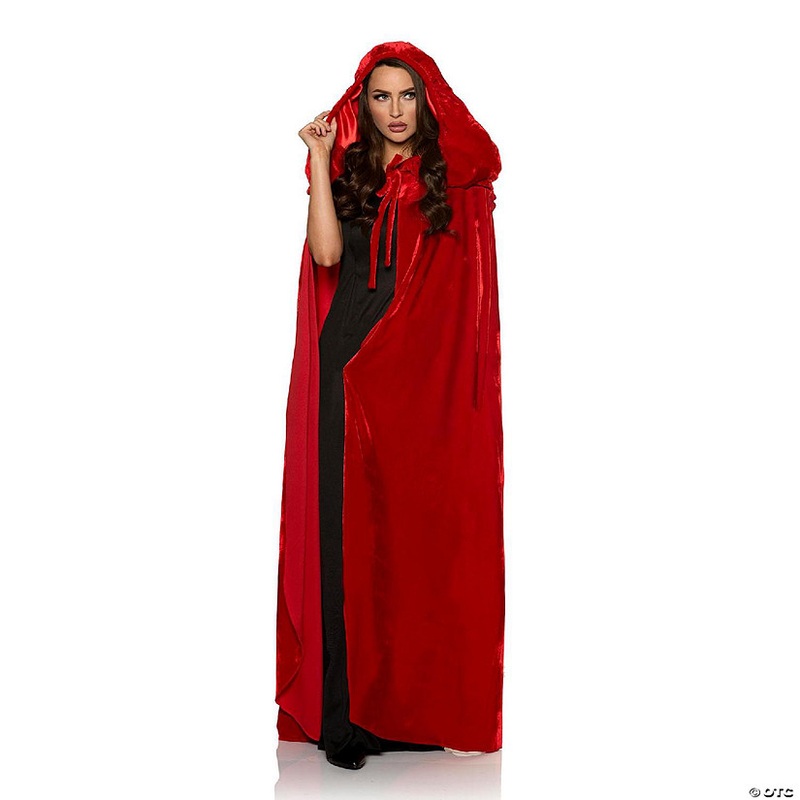 Red Tulle Cape with Extended Hood Adult Costume