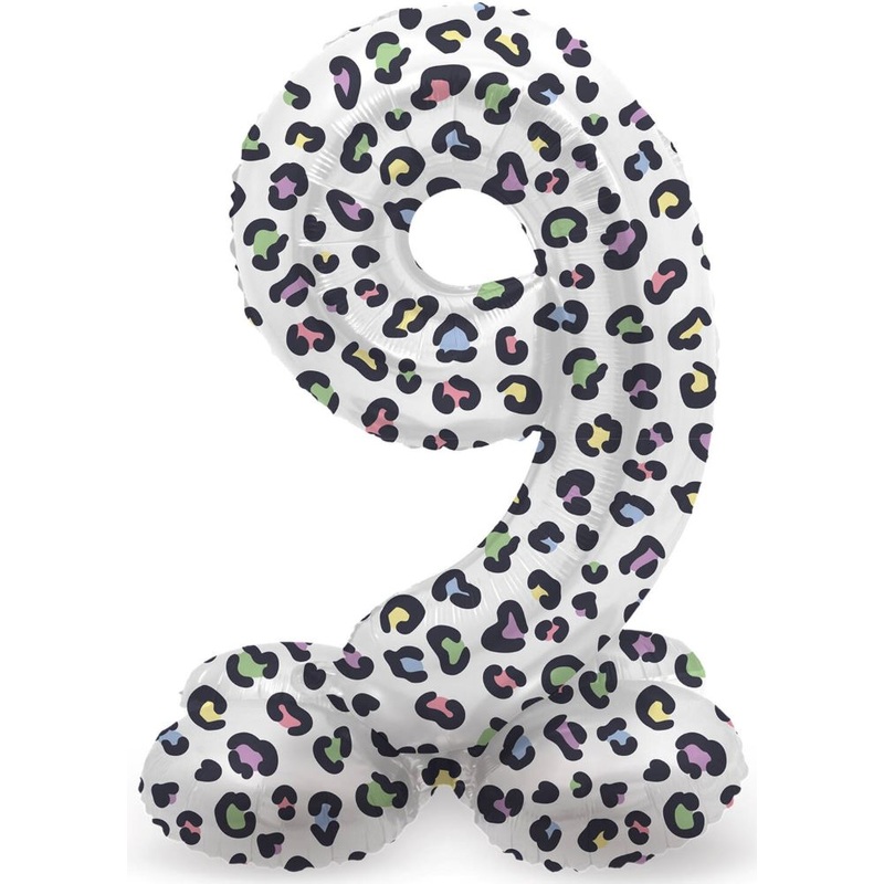 Standing Number 9 Balloon Leopard 72cm