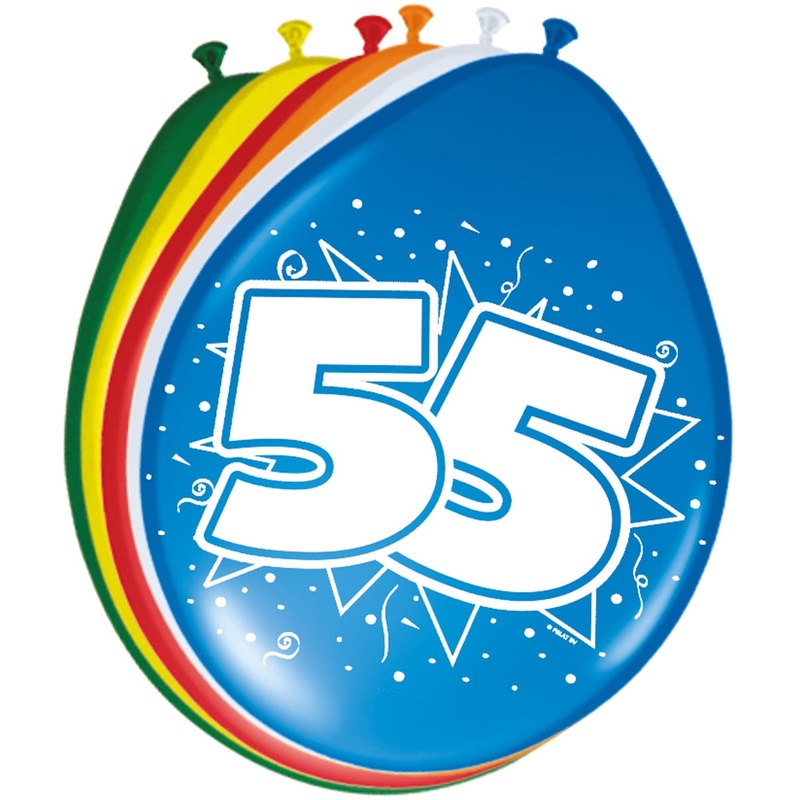 8 colorful latex balloons number 55