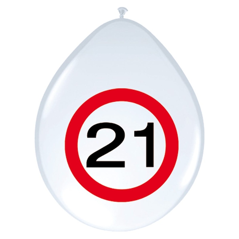 8 traffic sign 21 balloons 30cm