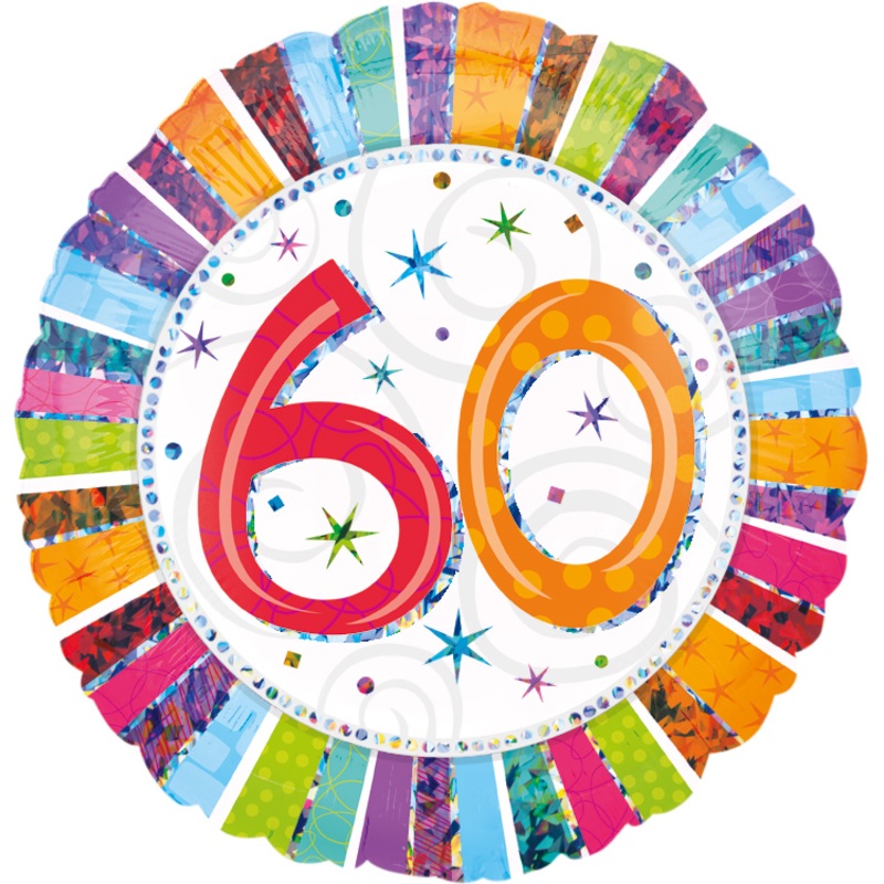 Colorful 60th Birthday balloon 45cm