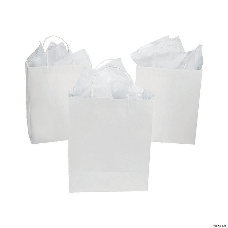 DIY Large White Gift Bags – 12 Pc.