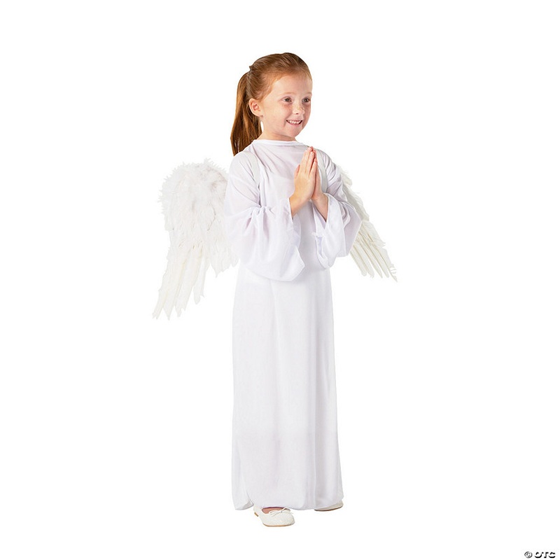 Kids S/M White Angel Gown with Wings – 2 Pc.