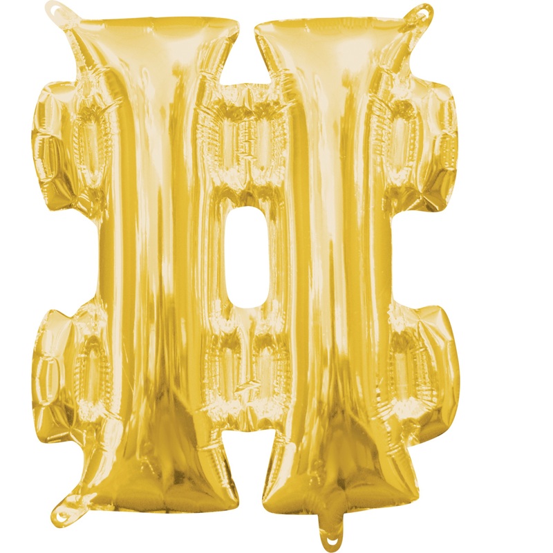 Mini foil balloon symbol! gold 35cm