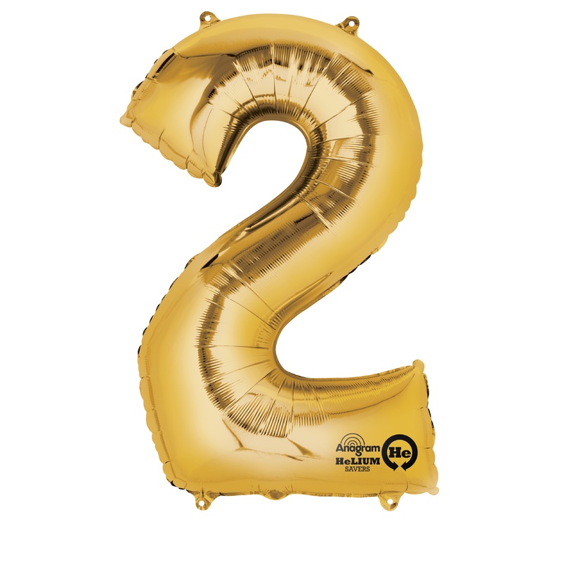 Number balloon 2 gold 88cm