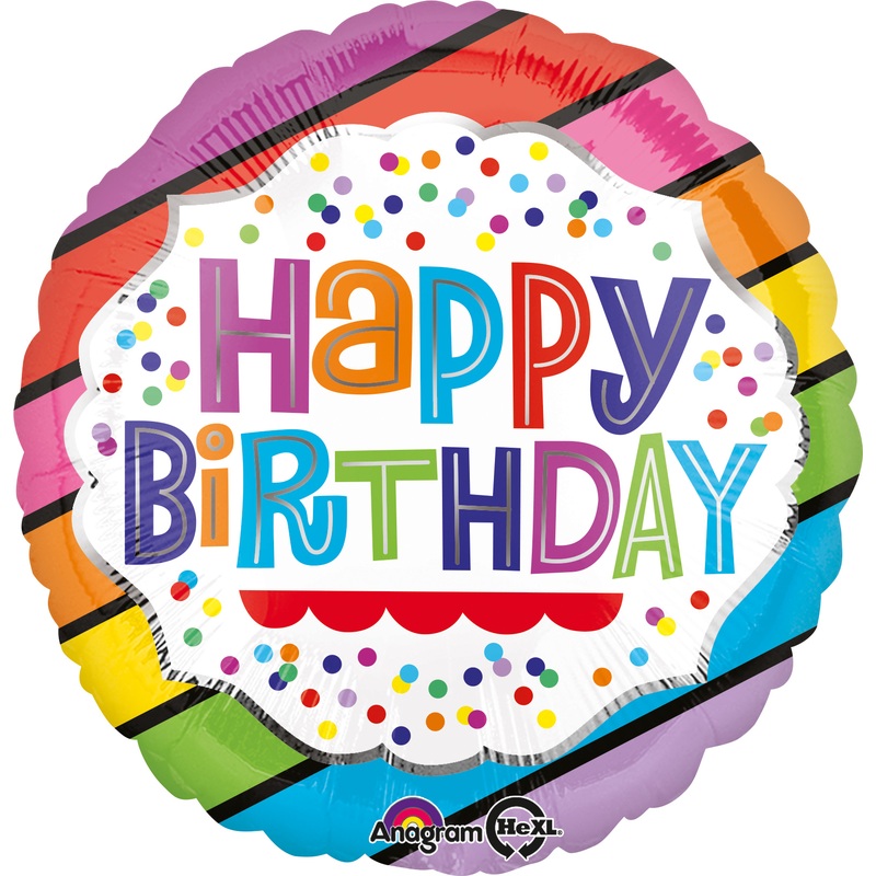 Birthday balloon striped rainbow
