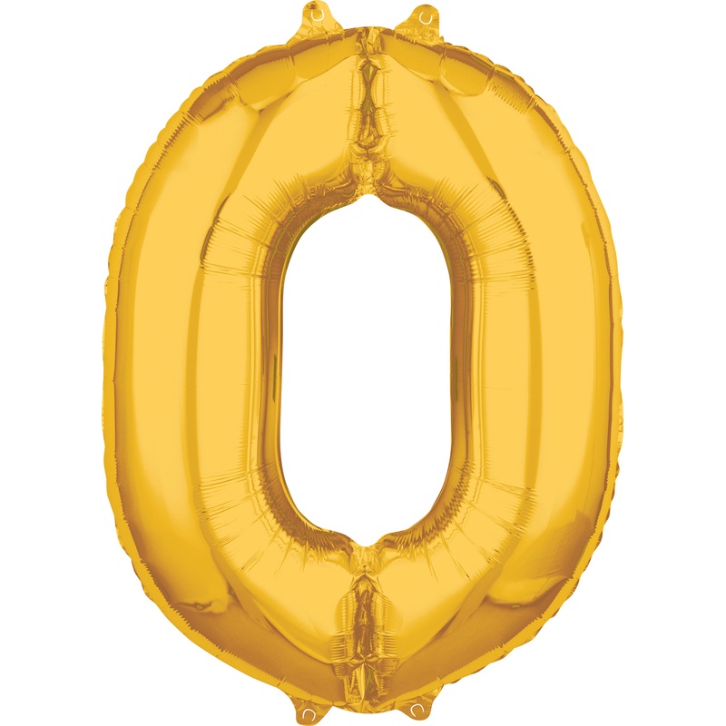 Numbers foil balloon 0 gold 66cm