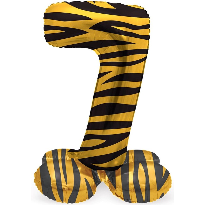 Standing Number 7 Balloon Tiger 41cm