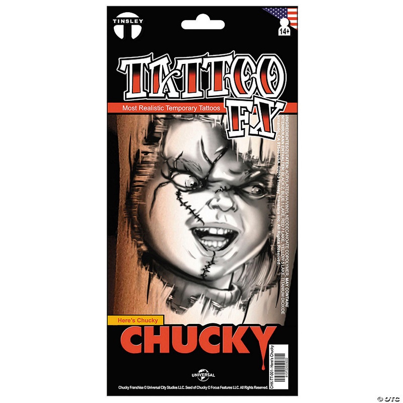 Tinsley Transfers Child’s Play Here’s Chucky Temporary Tattoo