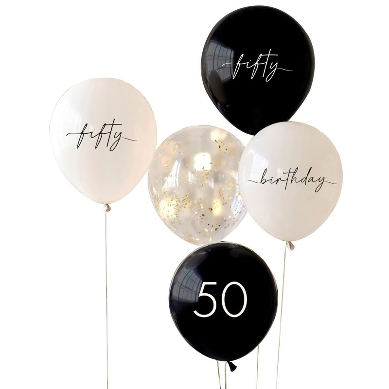 XX Elegant 50th Birthday Balloons
