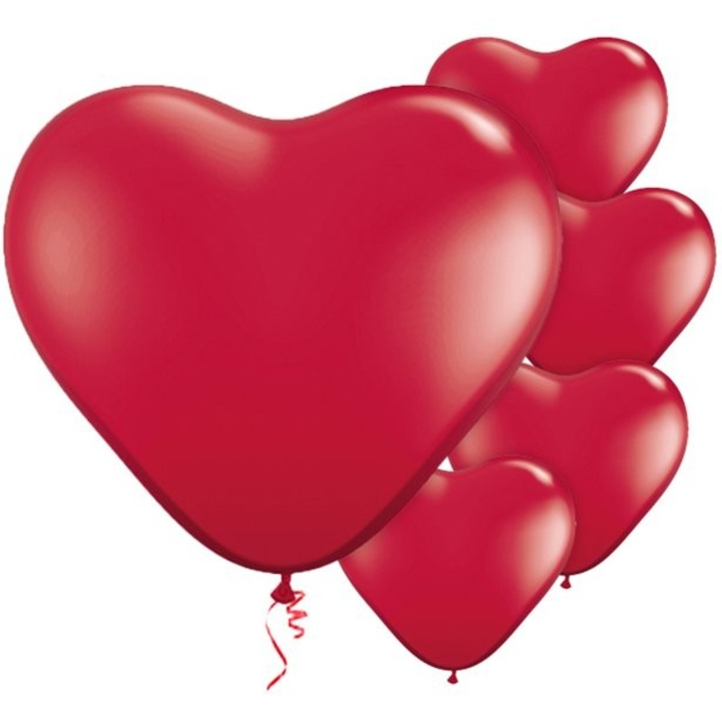 100 red heart balloons Seduction 28cm