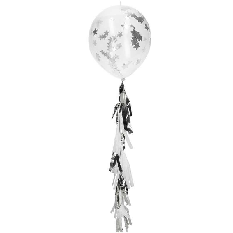 3 Star Confetti Tassel Balloons 30cm