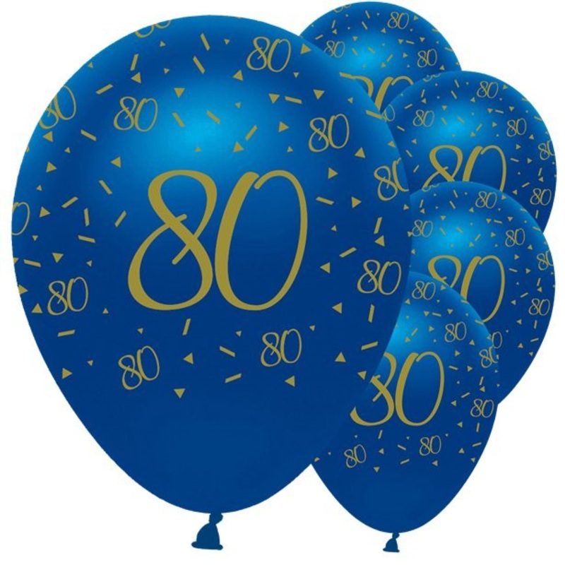 6 Luxurious 80th Birthday balloons 30cm