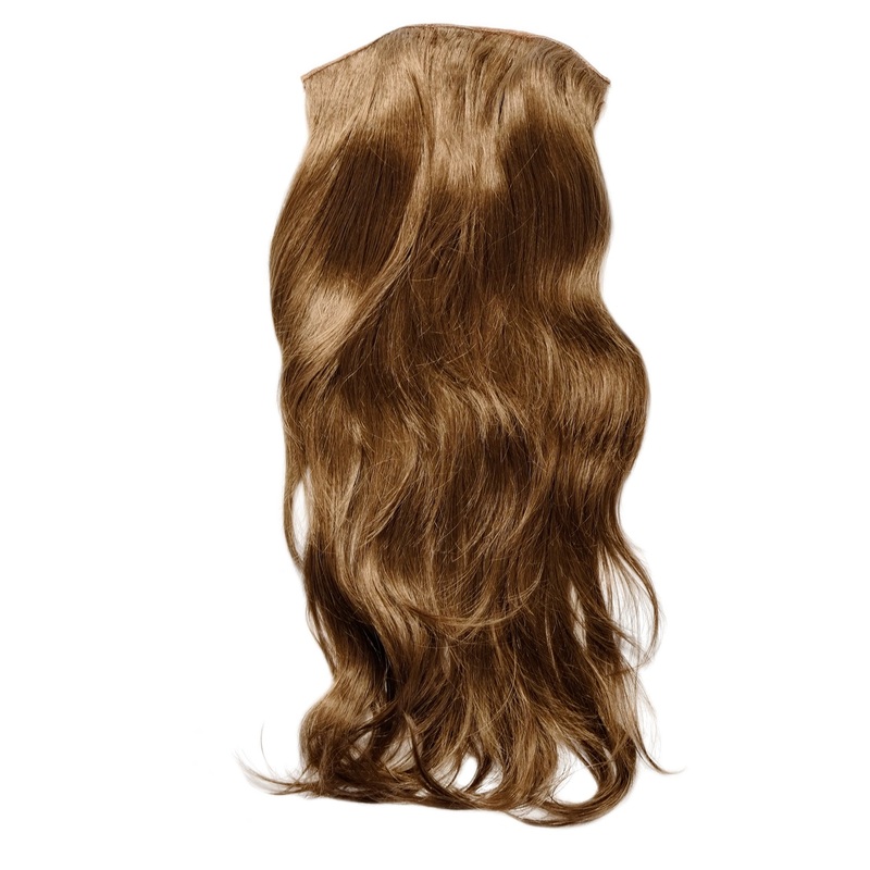 Hairpiece Halfwig 7 Clip In Extension very long straight golden brown H9505