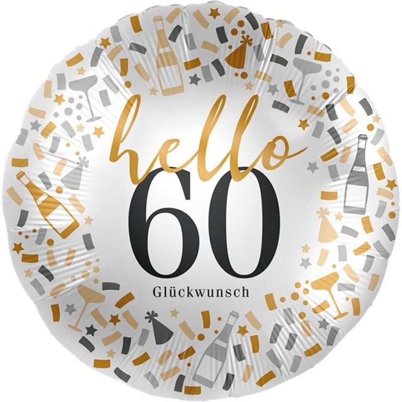 Hello 60 congratulations foil balloon 46cm