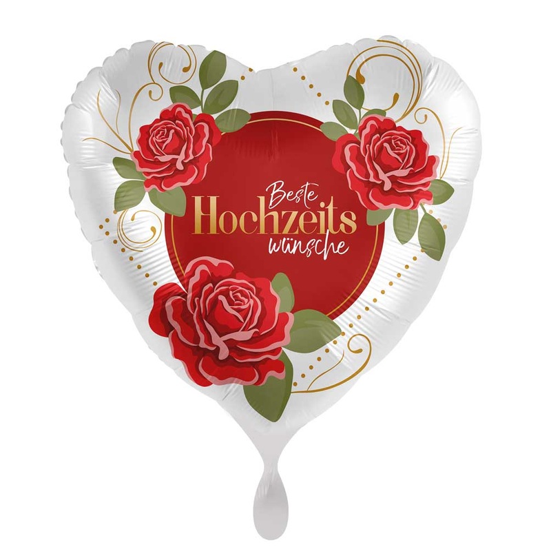 Wedding wishes heart foil balloon 71cm