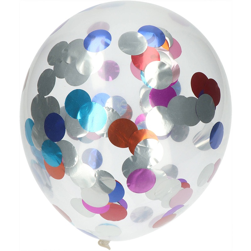 4 Colourful Confetti Balloons 30cm