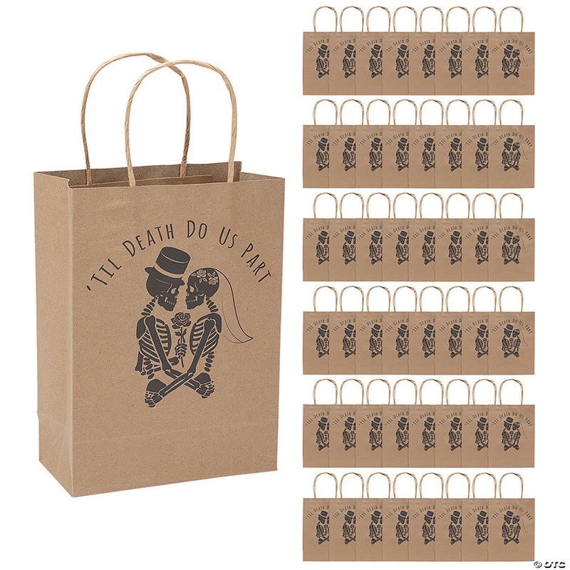 Bulk 48 Pc. Medium Til Death Do Us Part Kraft Paper Gift Bags