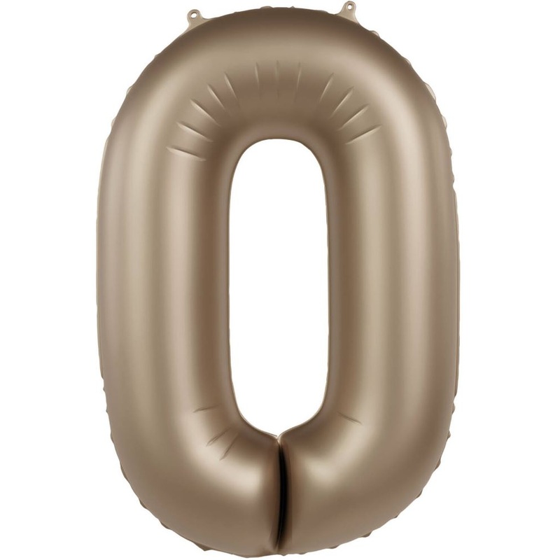 Foil balloon number 0 satin gold 86cm