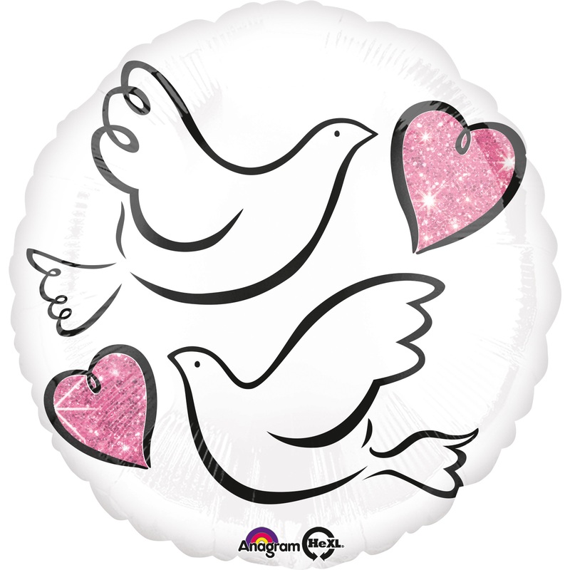 Foil balloon wedding lovebirds