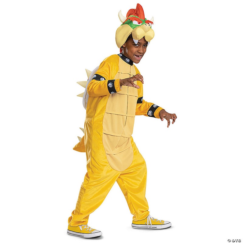 Kids Super Mario Bros. Bowser Hooded Jumpsuit Costume