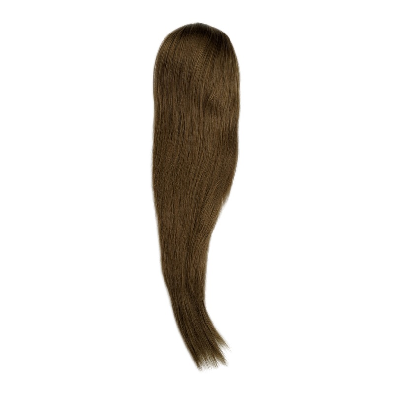Ponytail clamp combs draw string straight voluminous very long gold brown WK06
