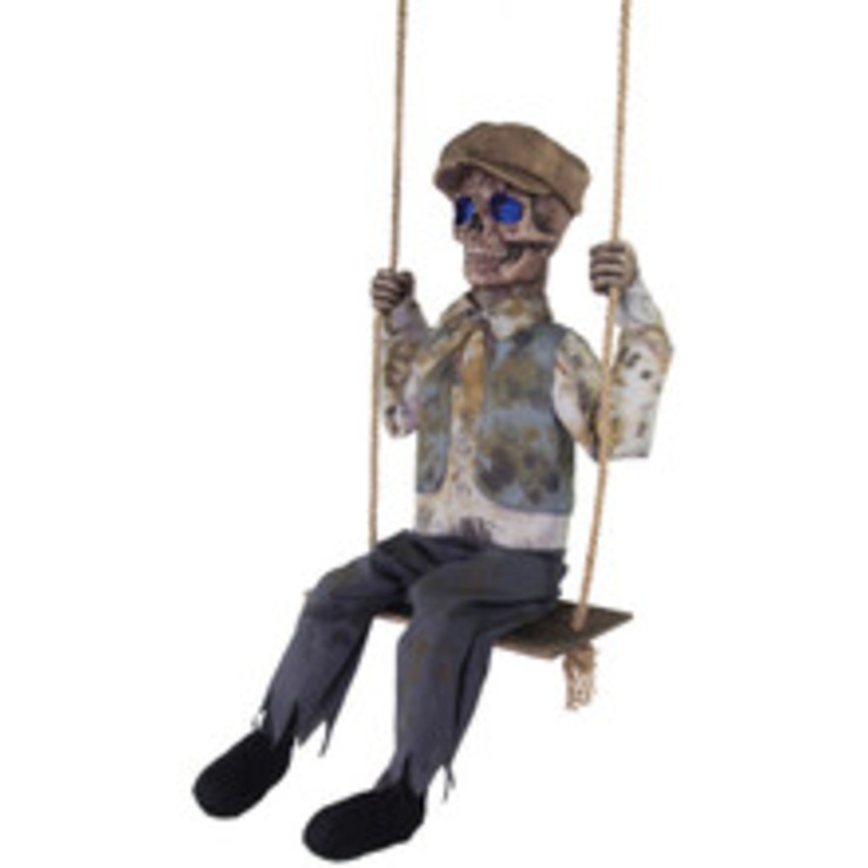 SWINGING SKELETAL BOY
