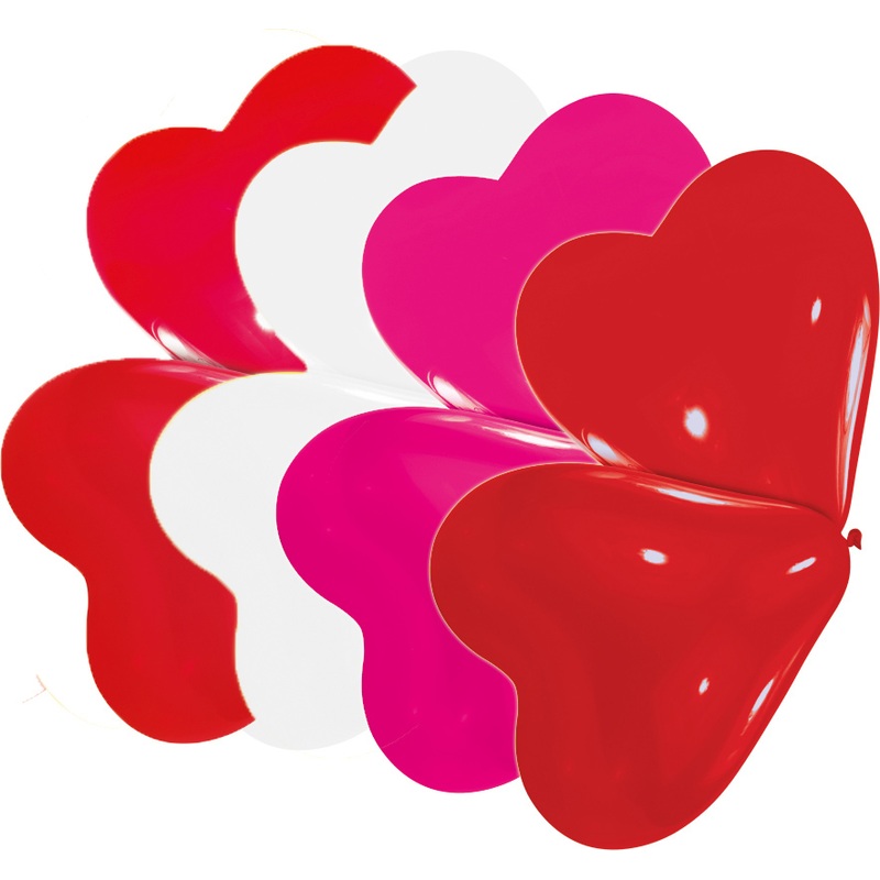 10 Heart Balloons Various Colours 20cm