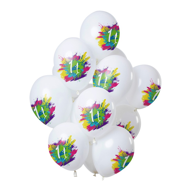 11th birthday 12 latex balloons Color Splash
