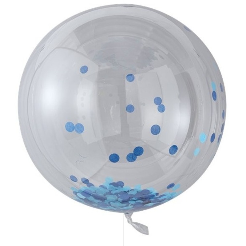 Blue confetti ball balloon 91cm