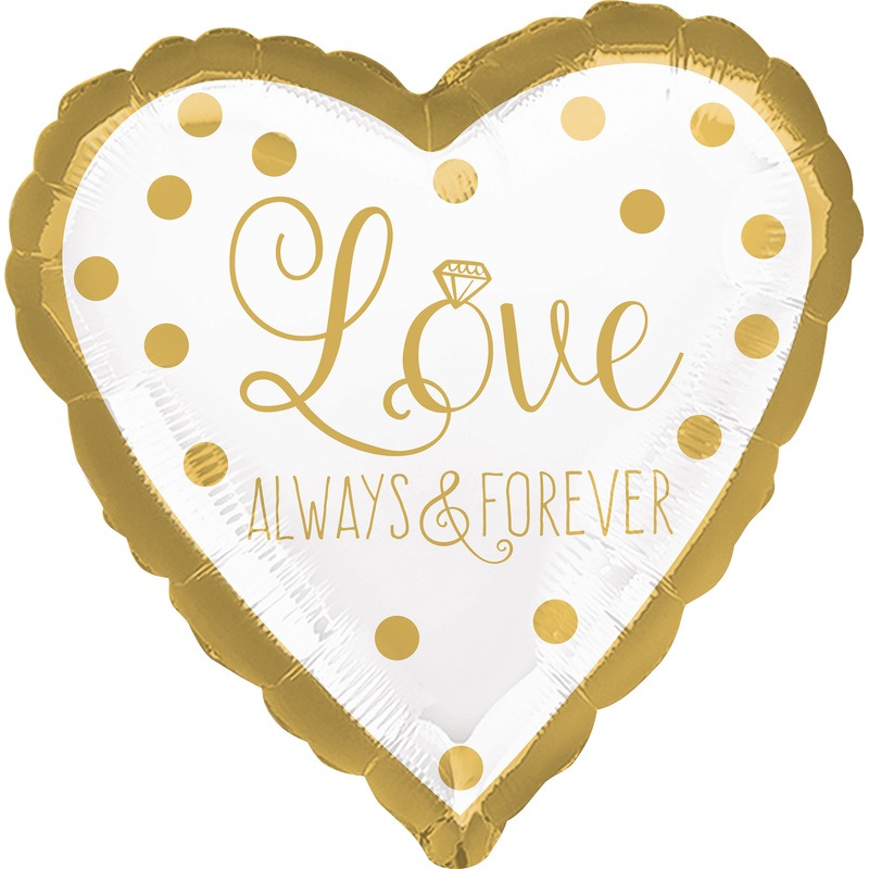 Golden wedding foil balloon