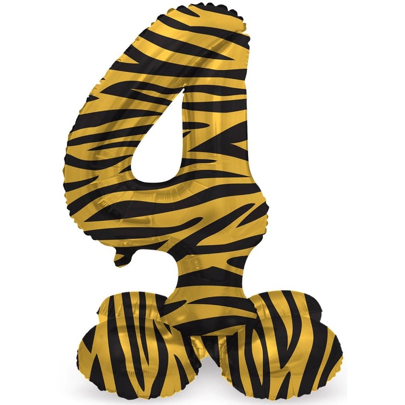 Standing Number 4 Balloon Tiger 72cm