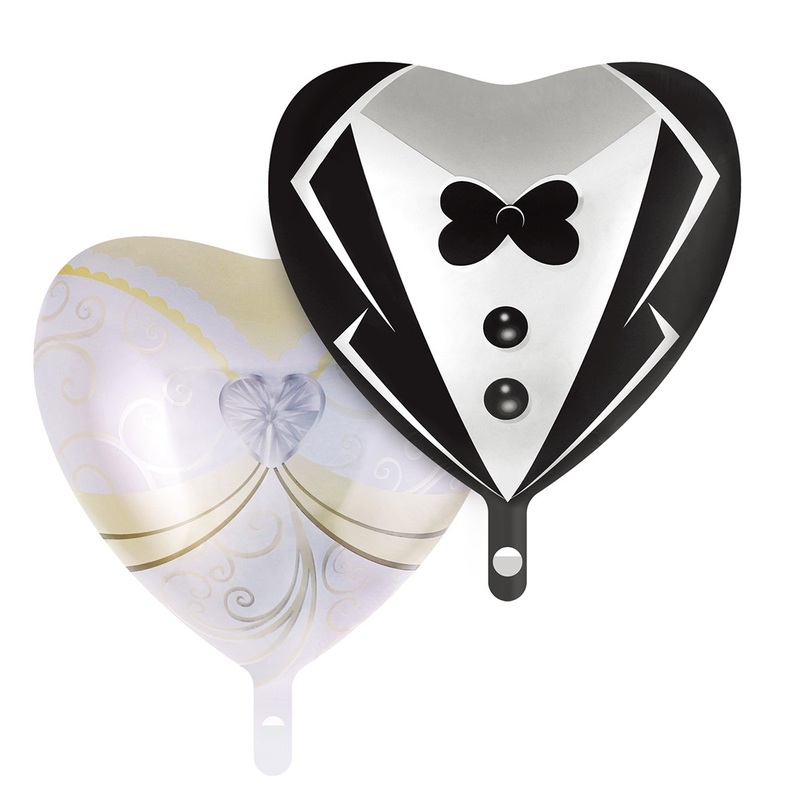 2 foil balloons hearts pair 45cm