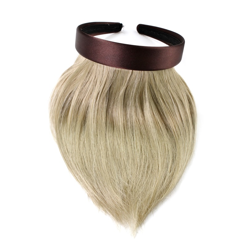 Hair Piece Clip in Bangs Fringe with hair circlet synthetic blonde HA073T