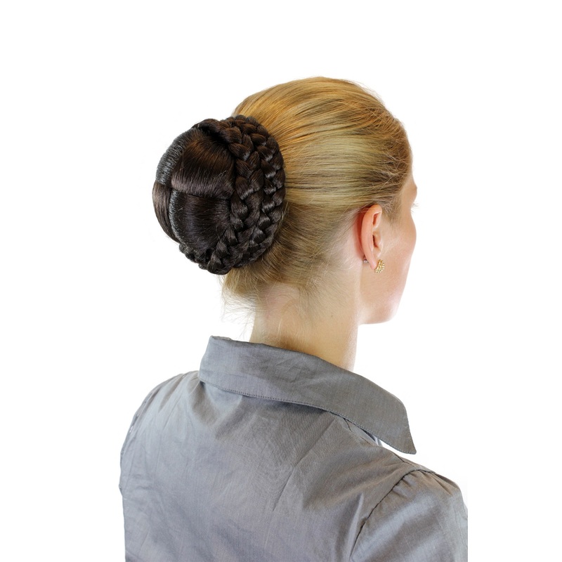 Hairbun Hairpiece bun hair knot braided braided plaited rim traditional brown N796-6