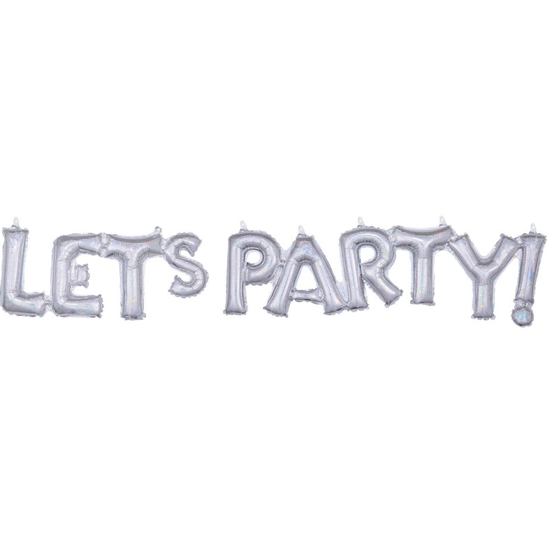 Holographic let us party foil balloon