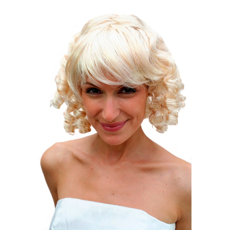 Lady women wig blonde colonial civil war Victorian ringlets curls baroque LM-386