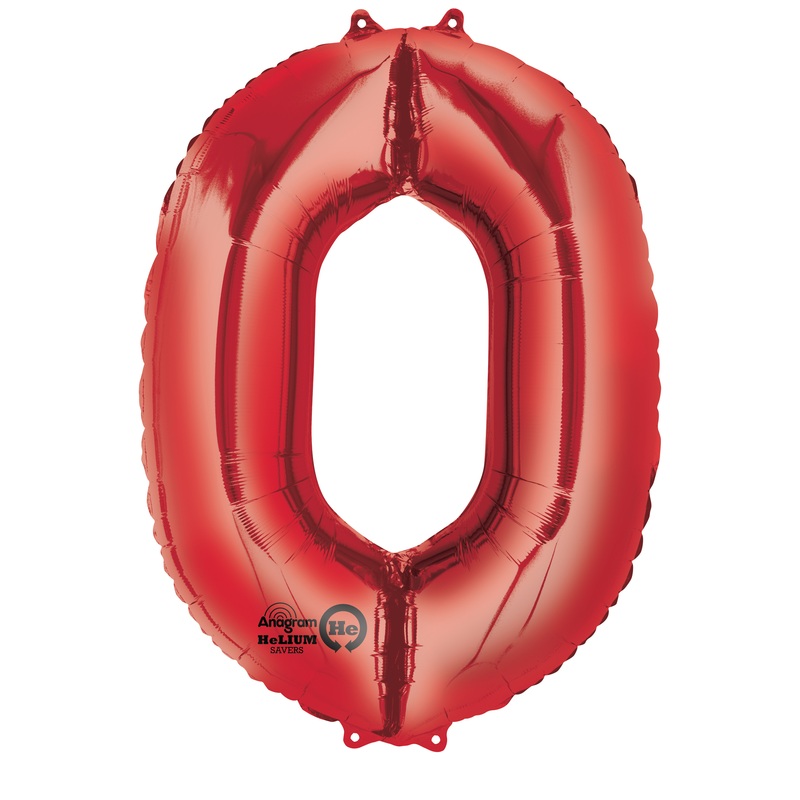 Number balloon 0 red 88cm