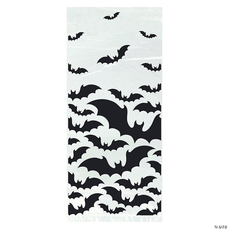 5 x 11 Halloween Black Bats Cellophane Treat Bags  20 Pc.