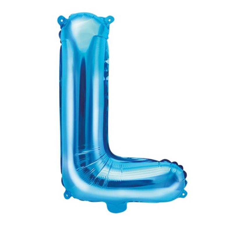 Foil balloon L azure blue 35cm