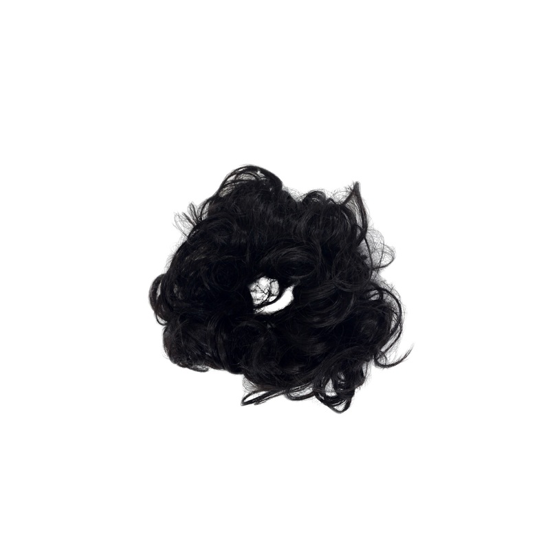 Hair Piece Hair Tie elastic Scrunchy curly curls dark brown YZF-3054A-4