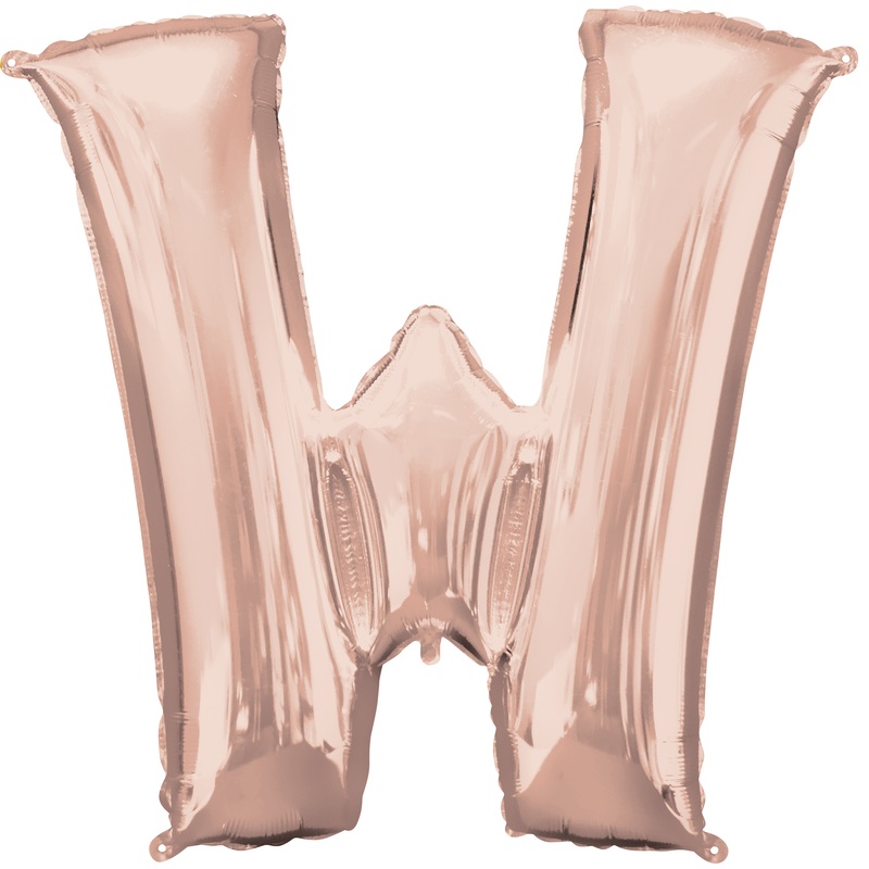 Letter foil balloon W rose gold 83cm