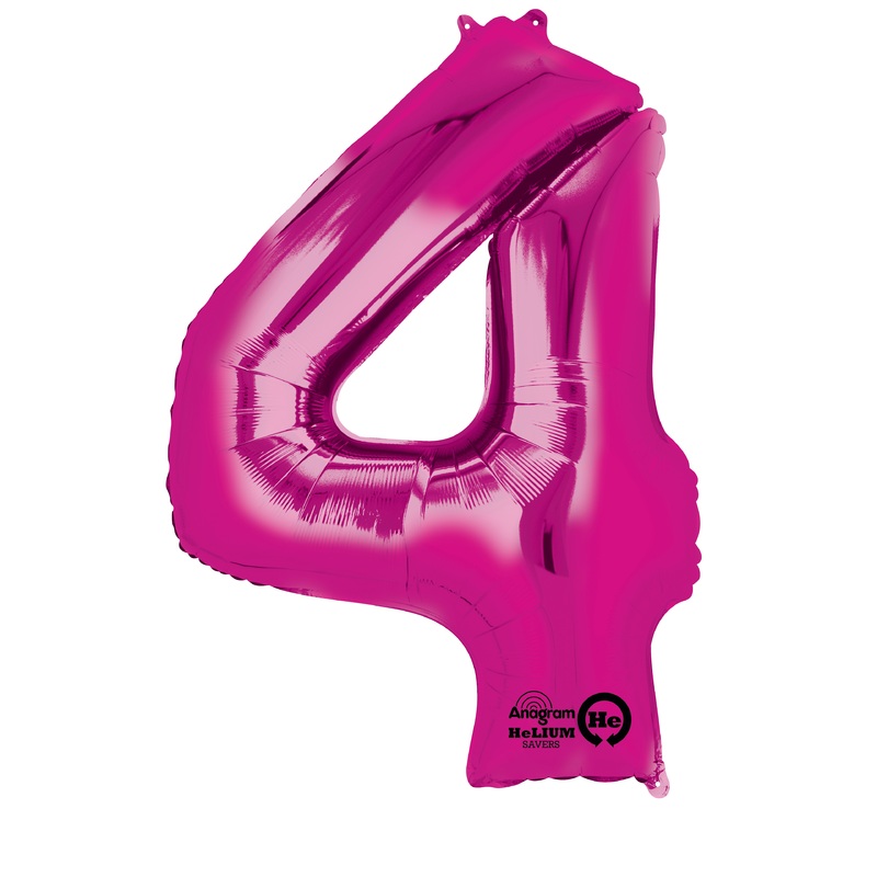Number balloon 4 pink 88cm