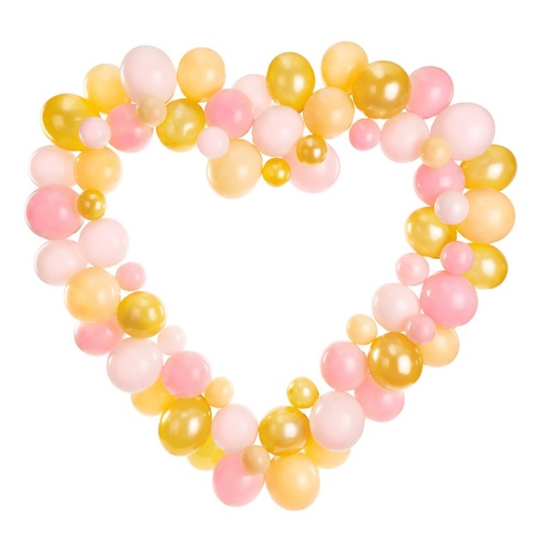 Pink love heart balloon garland 1.66 x 1.6m