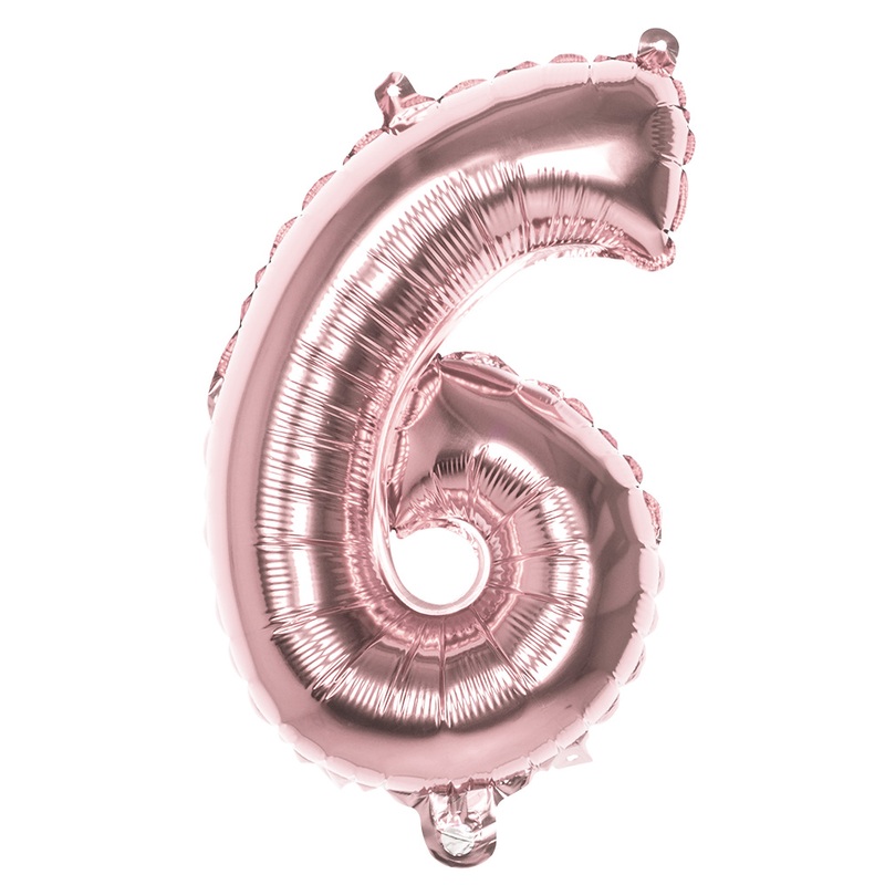 Rose gold number 6 foil balloon 36cm