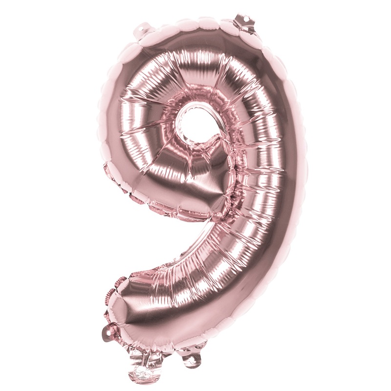 Rose gold number 9 foil balloon 36cm