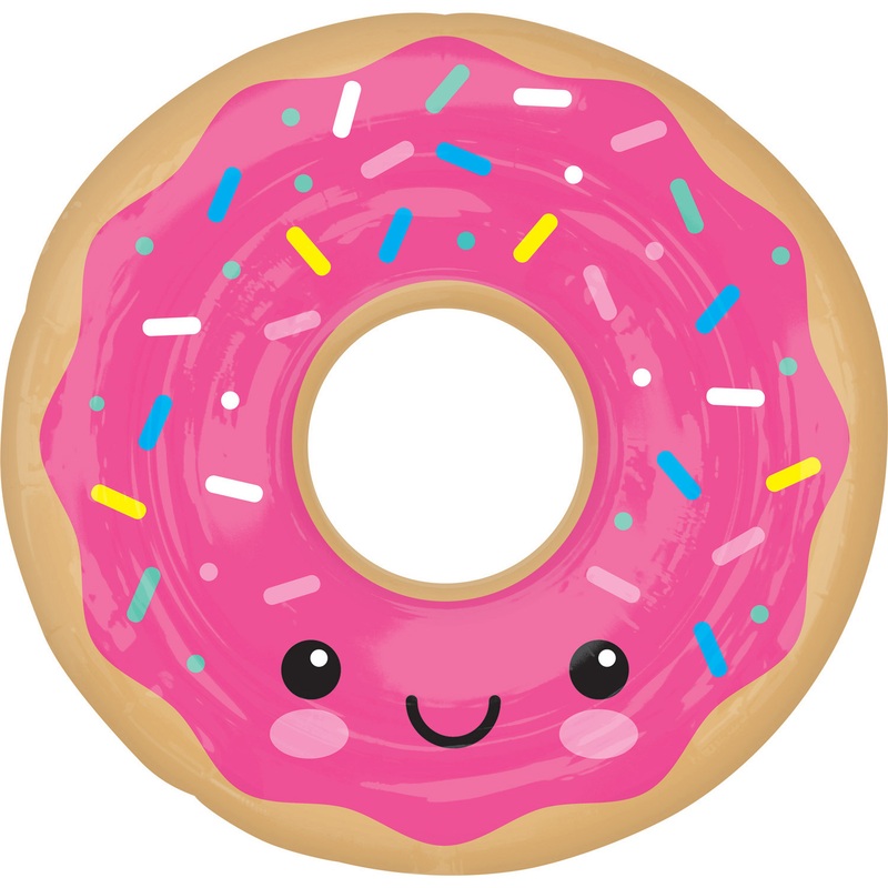 Smiling donut foil balloon